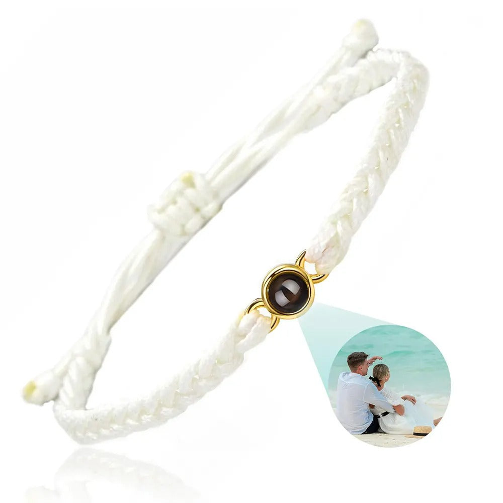 Custom Photo Projection Bracelet – Personalized Memory Woven Band