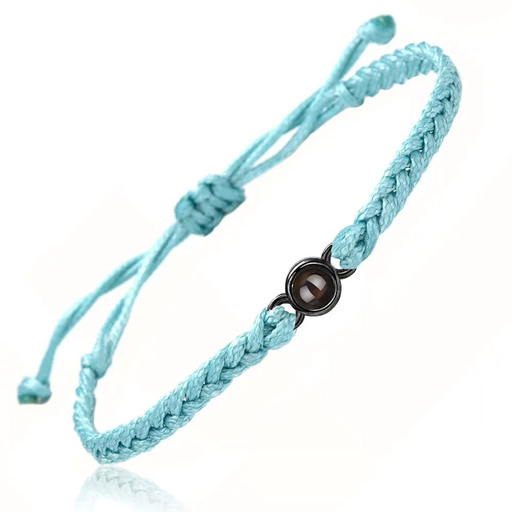 Custom Photo Projection Bracelet – Personalized Memory Woven Band