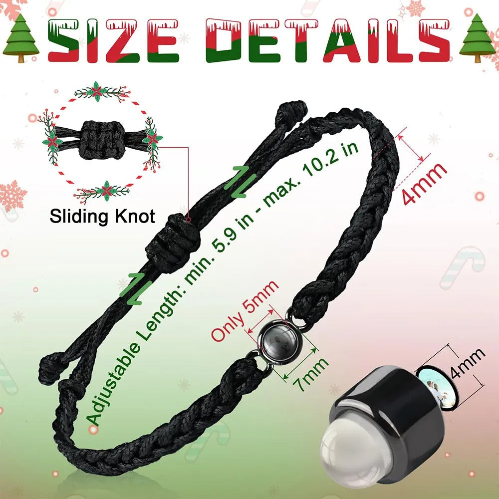 Custom Photo Projection Bracelet – Personalized Memory Woven Band