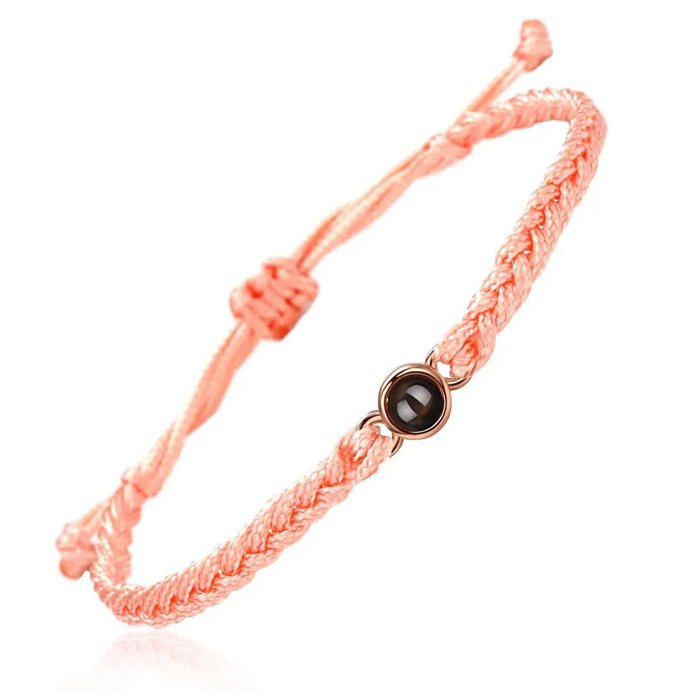 Custom Photo Projection Bracelet – Personalized Memory Woven Band
