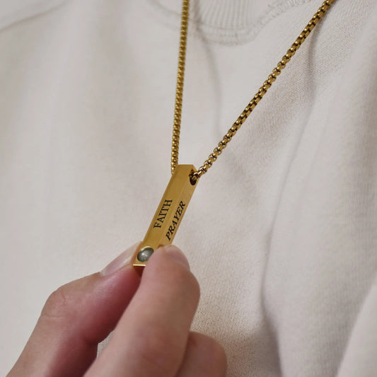 Custom 3D Bar Necklace – Personalized Photo & Engraving Gift