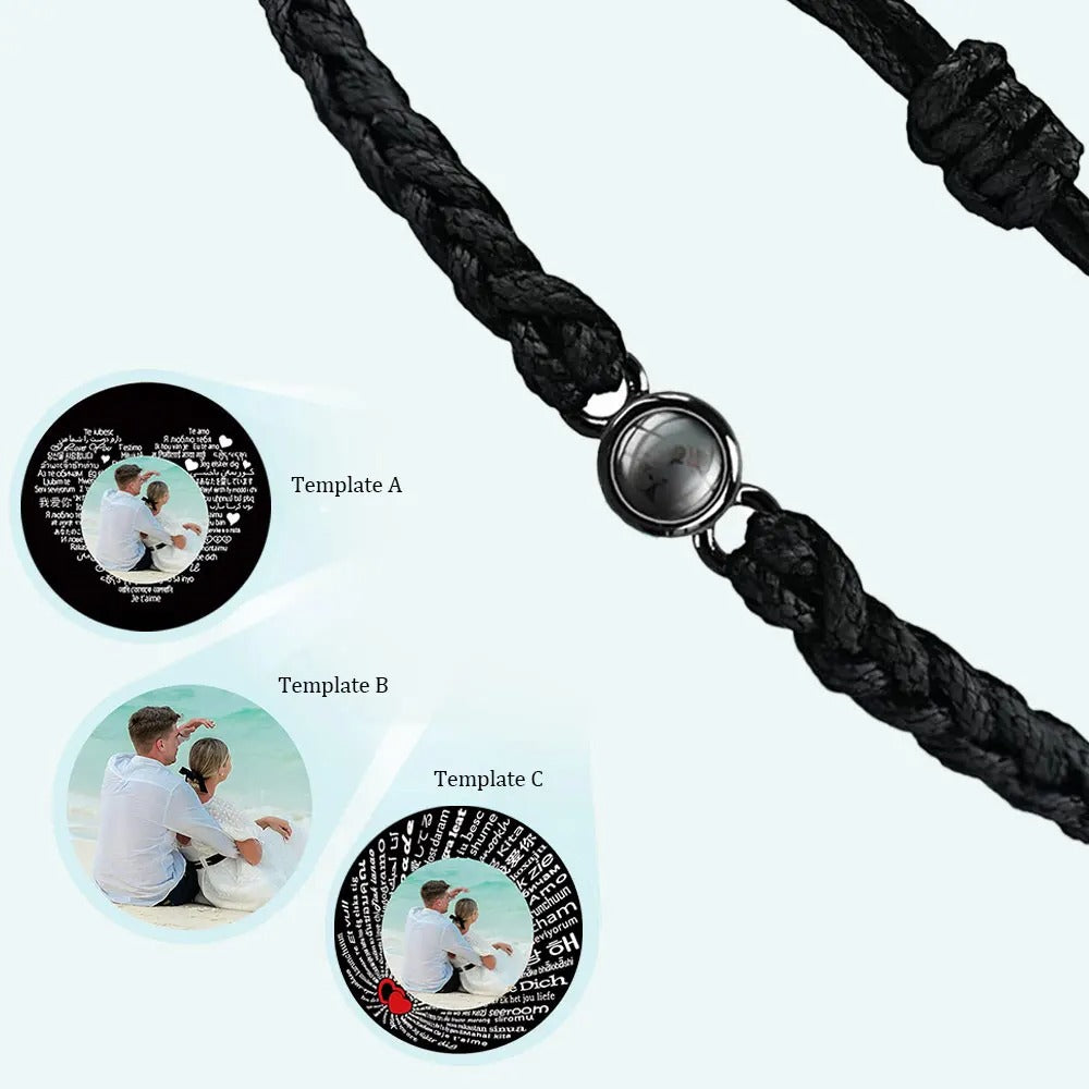 Custom Photo Projection Bracelet – Personalized Memory Woven Band