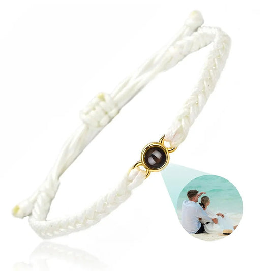 Custom Photo Projection Bracelet – Personalized Memory Woven Band