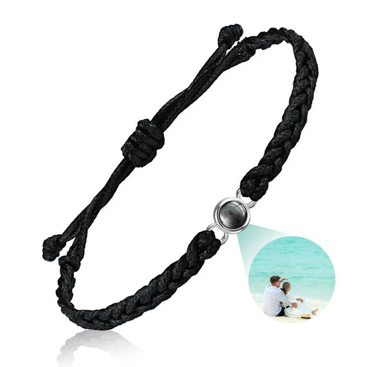 Custom Photo Projection Bracelet – Personalized Memory Woven Band